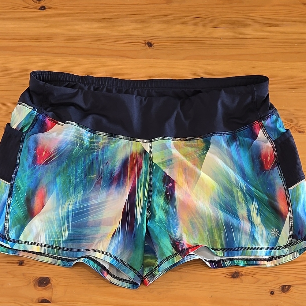 Athleta Dynamic Blue and Green Athletic Shorts
